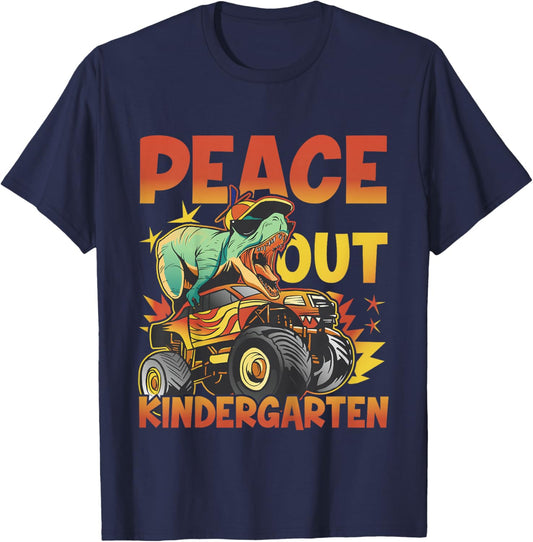 Peace Out Kindergarten Kindergarten Graduation T-Shirt - T-Shirt | Navy