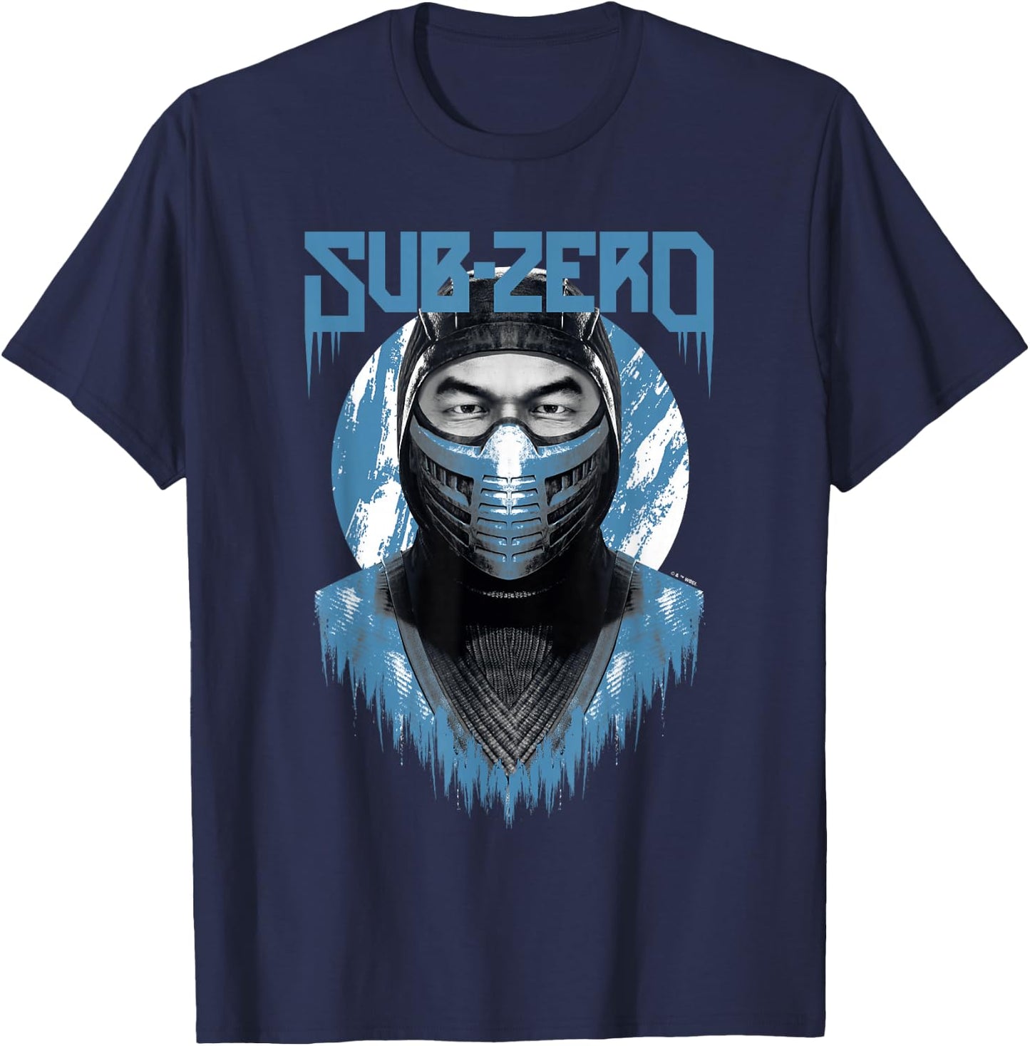 Mortal Kombat Klassic Sub-Zero Big Face Bust Portrait Logo T-Shirt - T-Shirt | Navy