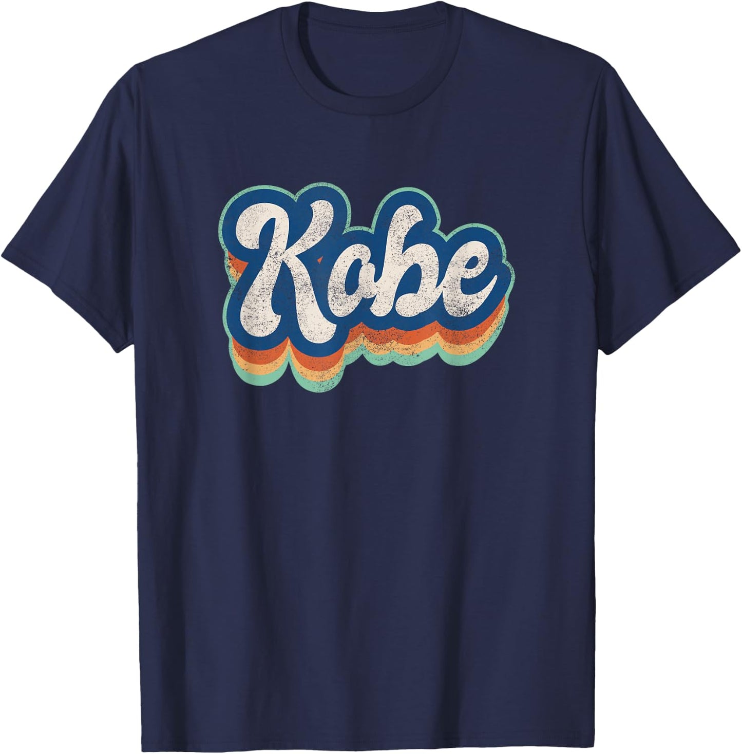 Kobe First Name Boy Vintage Style 70s 80s Personalized T-Shirt - T-Shirt | Navy