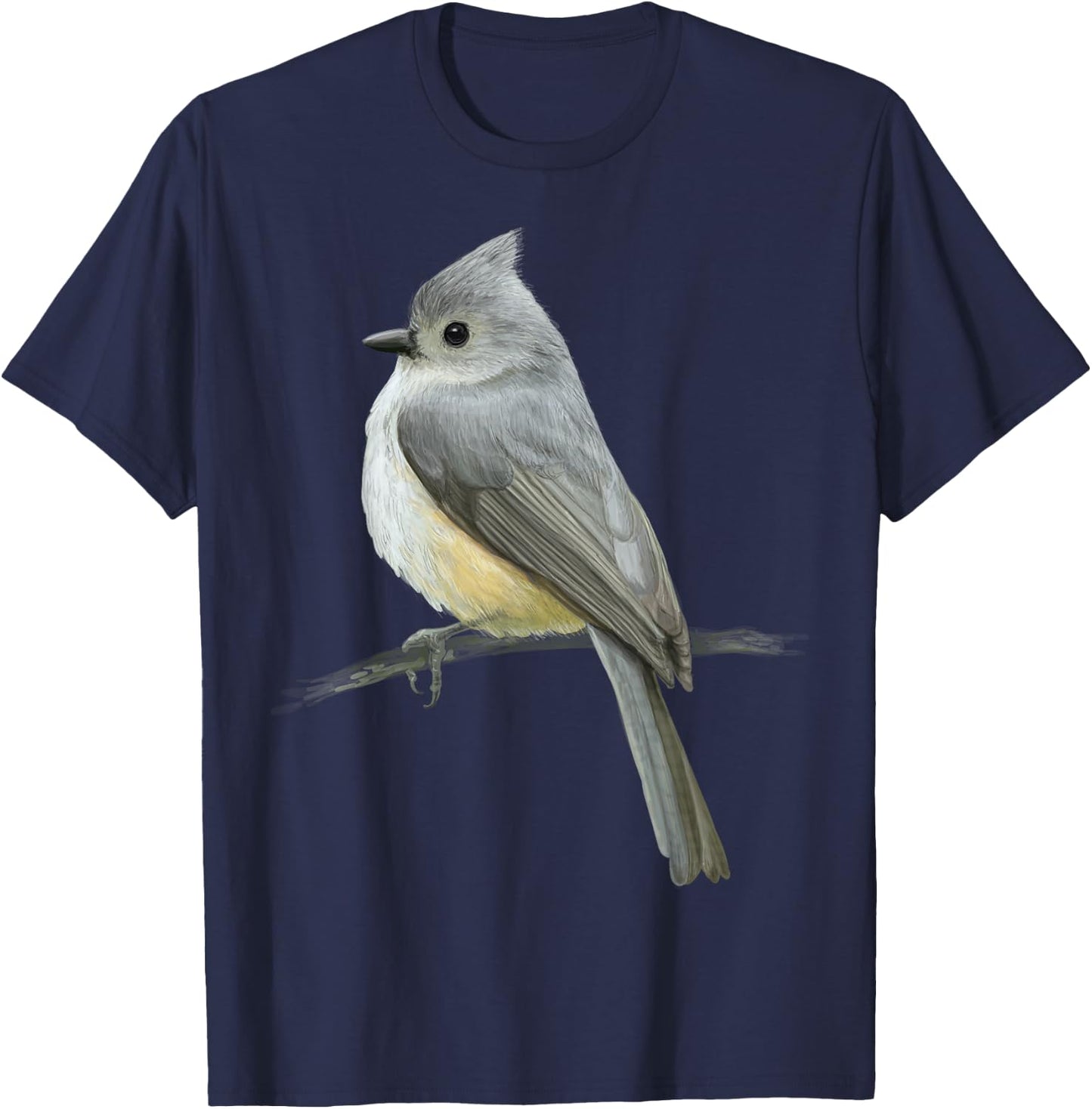cute Tufted titmouse Bird for lovers Birds Watching Birding T-Shirt - T-Shirt | Navy