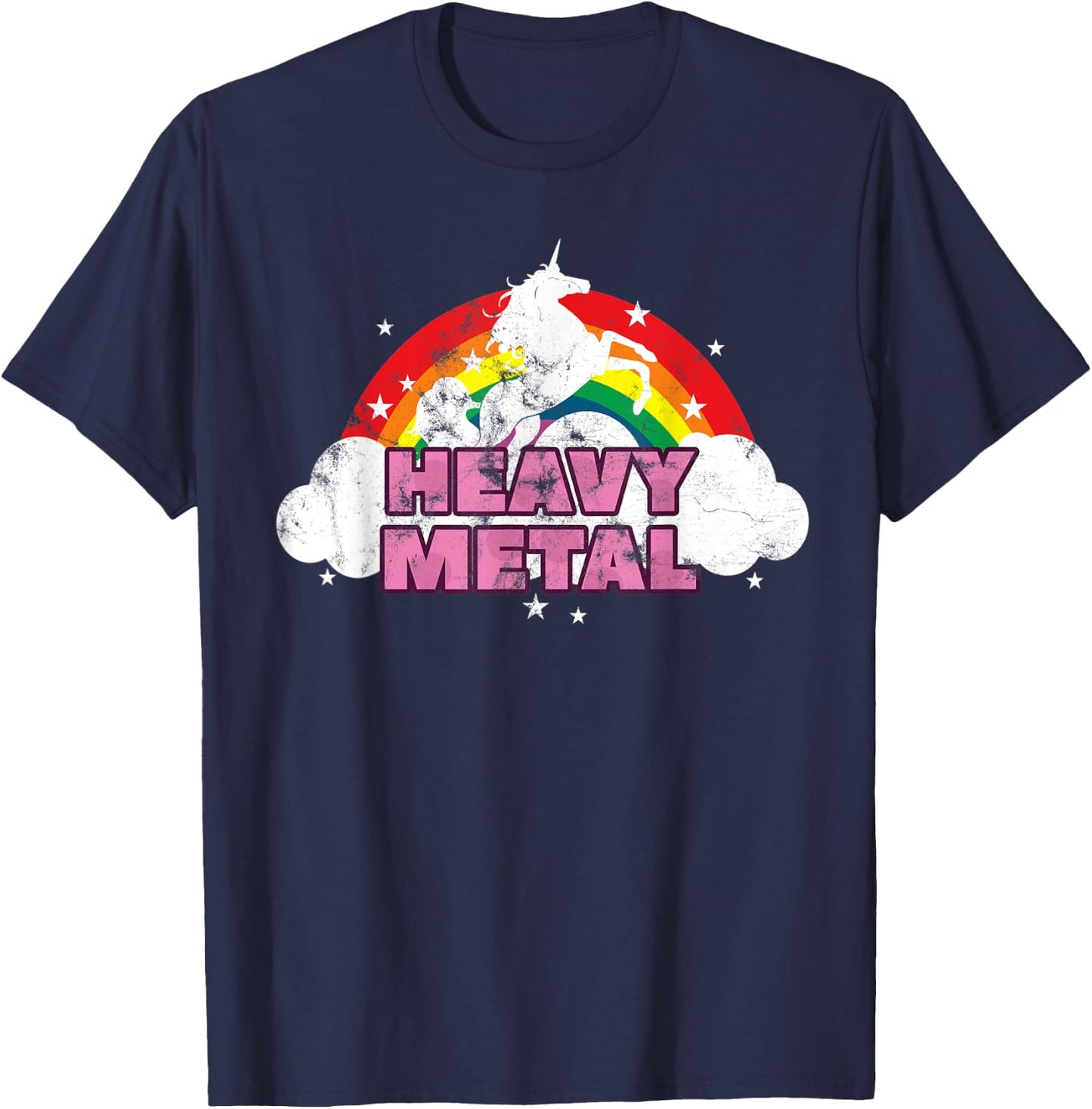 Cute Heavy Metal Unicorn Graphic Men Woman Kids T-Shirt - T-Shirt | Navy