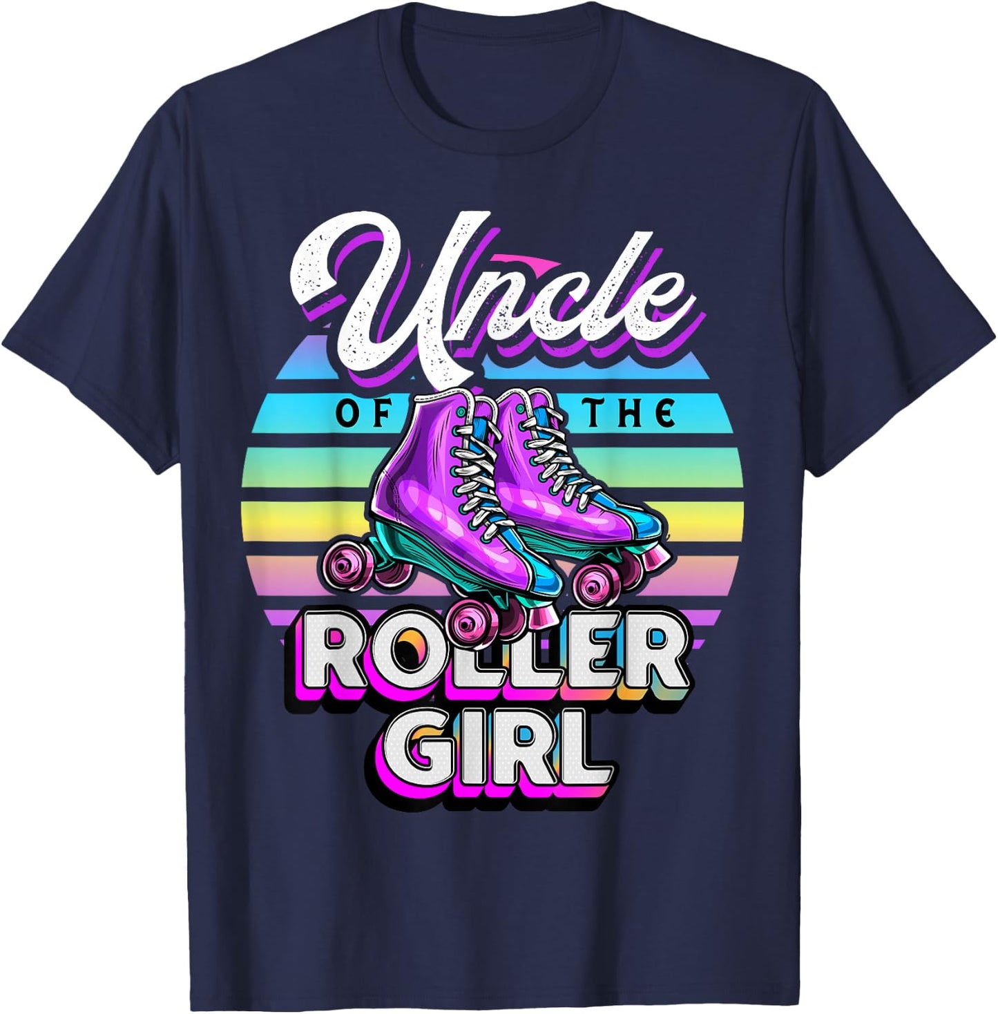 Uncle of Roller Girl Roller Skating Birthday Matching Family T-Shirt - T-Shirt | Navy