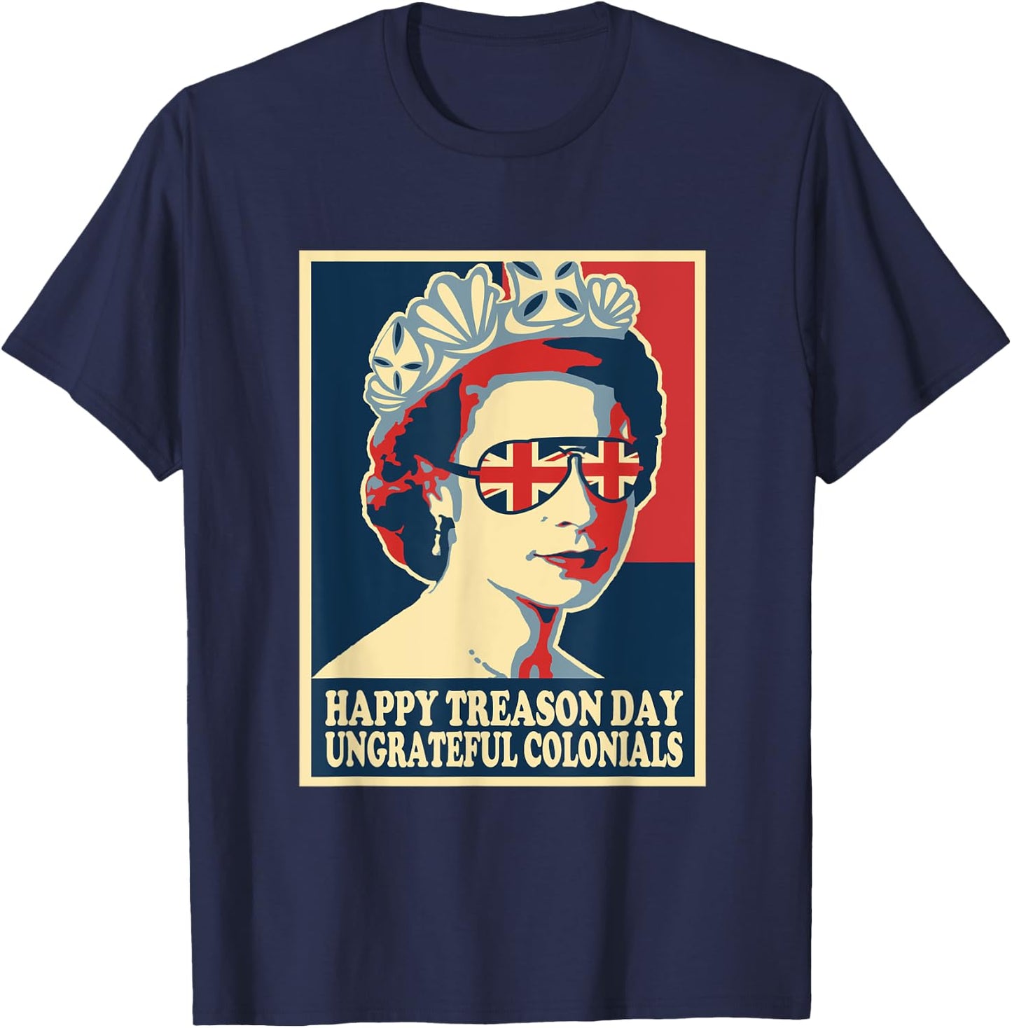Retro Happy Treason Day 4th Of July British Colonials Flag T-Shirt - T-Shirt | Navy
