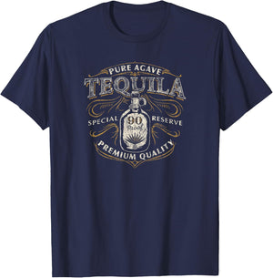 Trendy Classic Centered Pure Agave Tequila T-Shirt - T-Shirt | Navy