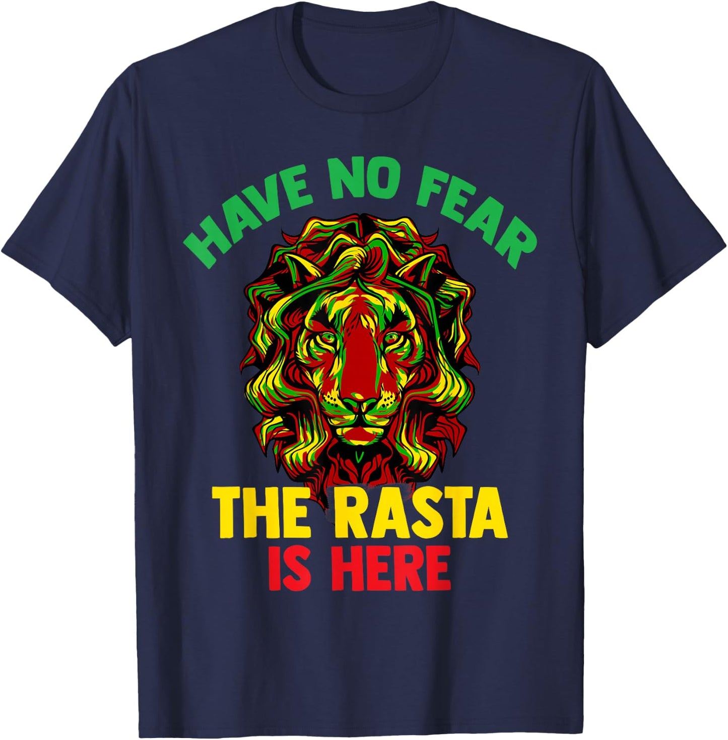 Rastafari Shirt Gift Raggea Reggaeton Flag Lion T-Shirt - T-Shirt | Navy