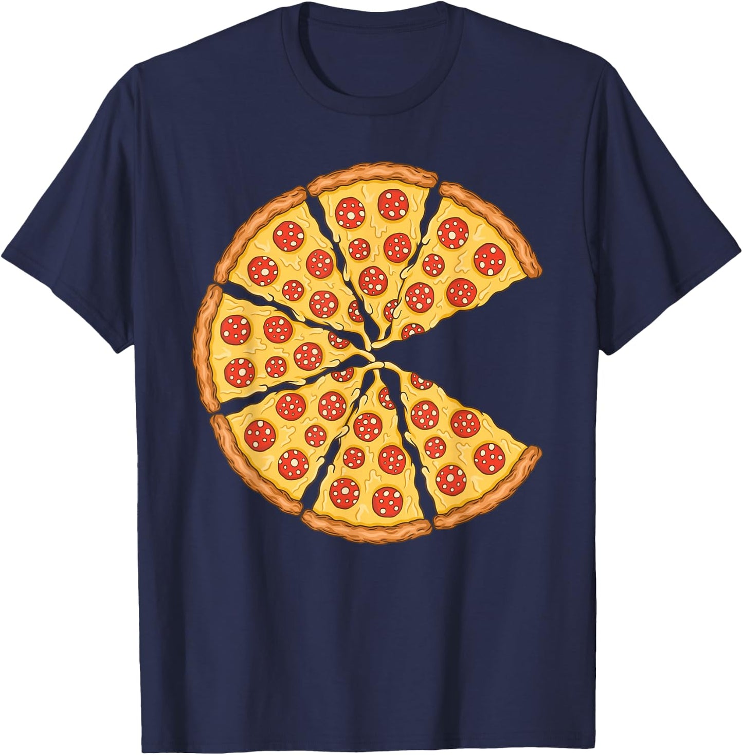 Pizza Costume Cute Pizza Slice Couple Matching Pizza Lovers T-Shirt - T-Shirt | Navy