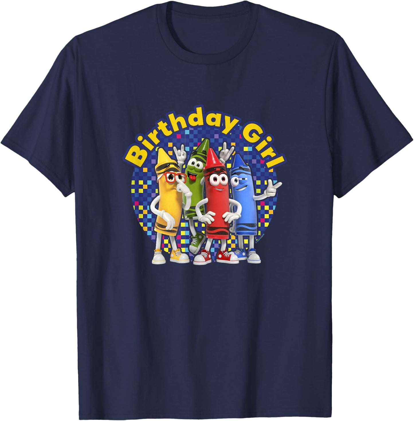 Crayola Birthday Girl Crayon Crew Celebration Retro Logo T-Shirt - T-Shirt | Navy