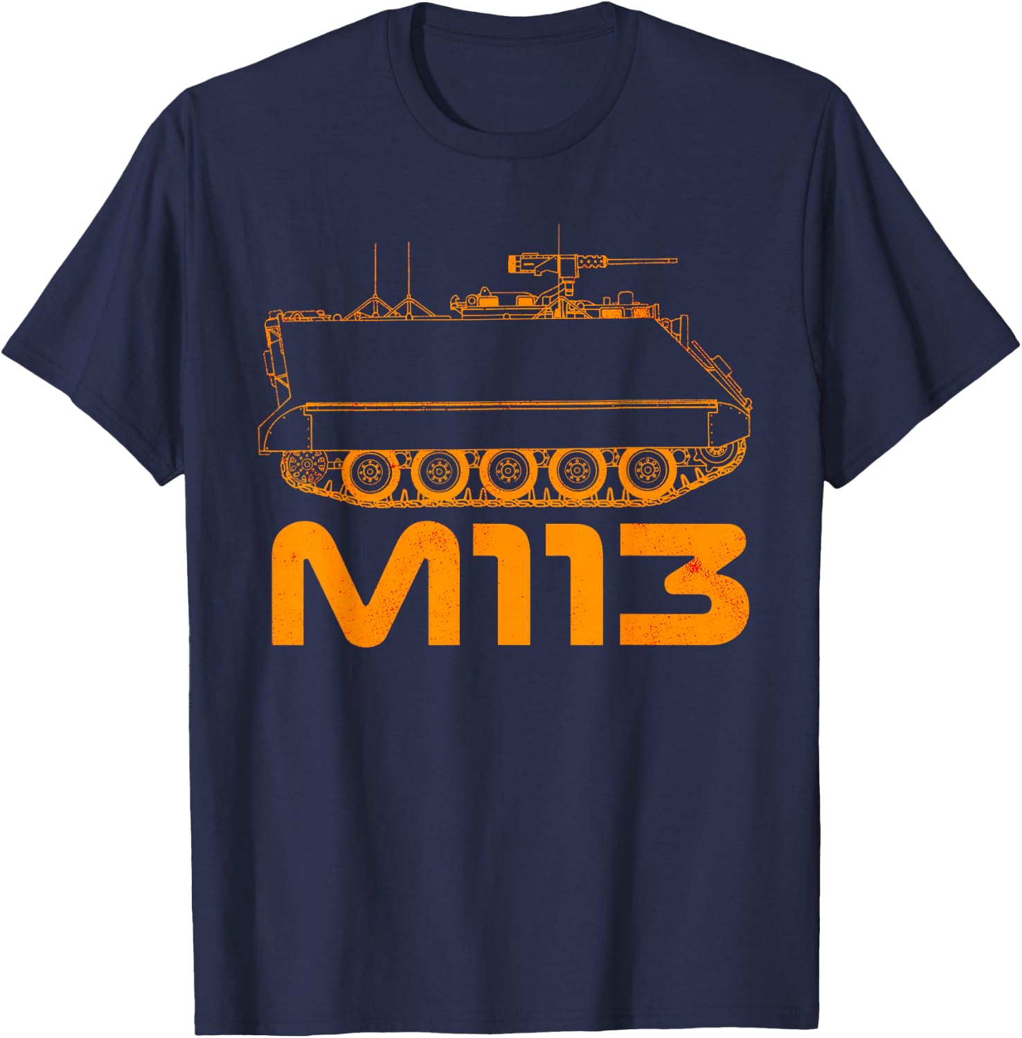 M113 Armored Personnel Carrier USA America American Military T-Shirt - T-Shirt | Navy
