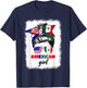 Half Mexican And American Mexico America Flag Girl Pun Quote T-Shirt - T-Shirt | Navy