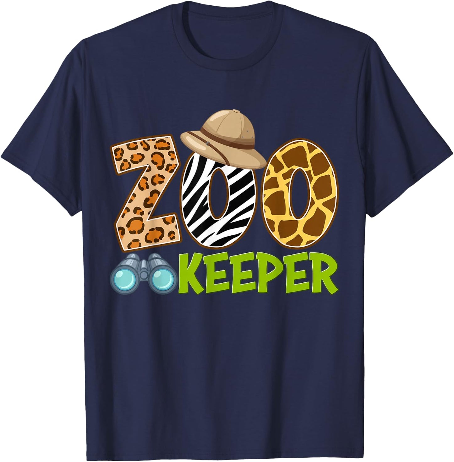 Zookeeper Costume Safari Trip African Savanna Animals Theme T-Shirt - T-Shirt | Navy