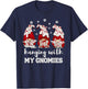 Christmas Hanging With My Gnomies Peppermint Xmas Gnome T-Shirt - T-Shirt | Navy