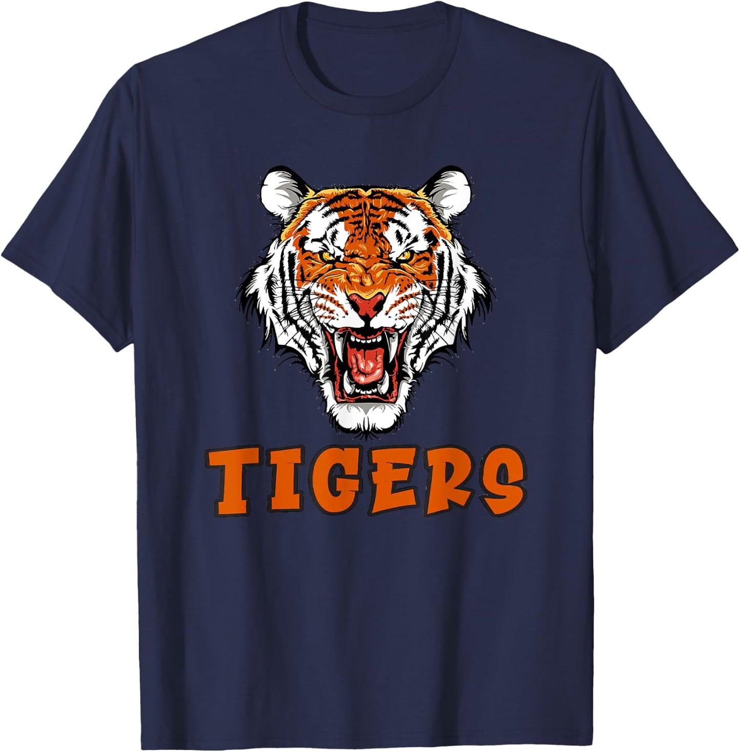 Tigers Swash School Spirit Orange Black t shirt T-Shirt - T-Shirt | Navy