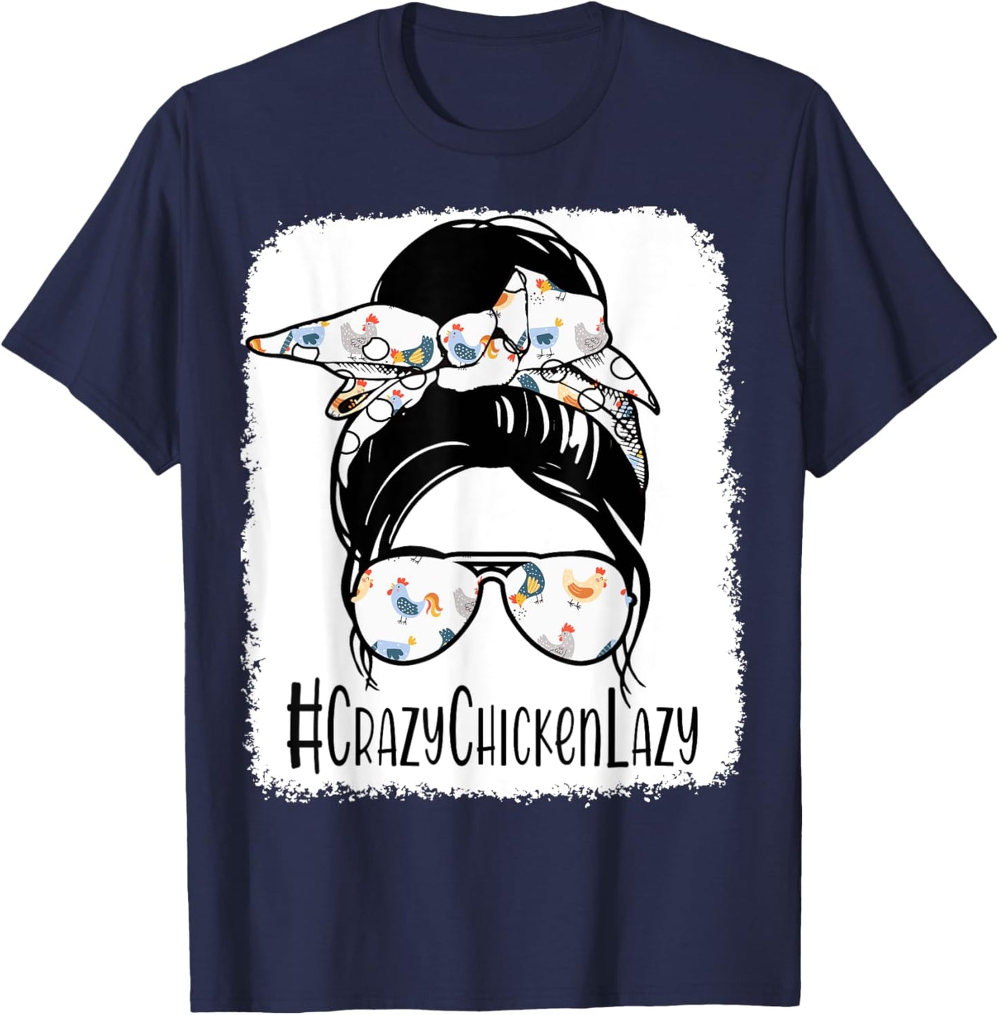 Crazy Chicken Lady Shirt Women Mama Hen Mothers Day Farm Mom T-Shirt - T-Shirt | Navy