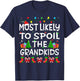 Most Likely To Spoil The Grandkids Christmas Family Funny T-Shirt - T-Shirt | Navy