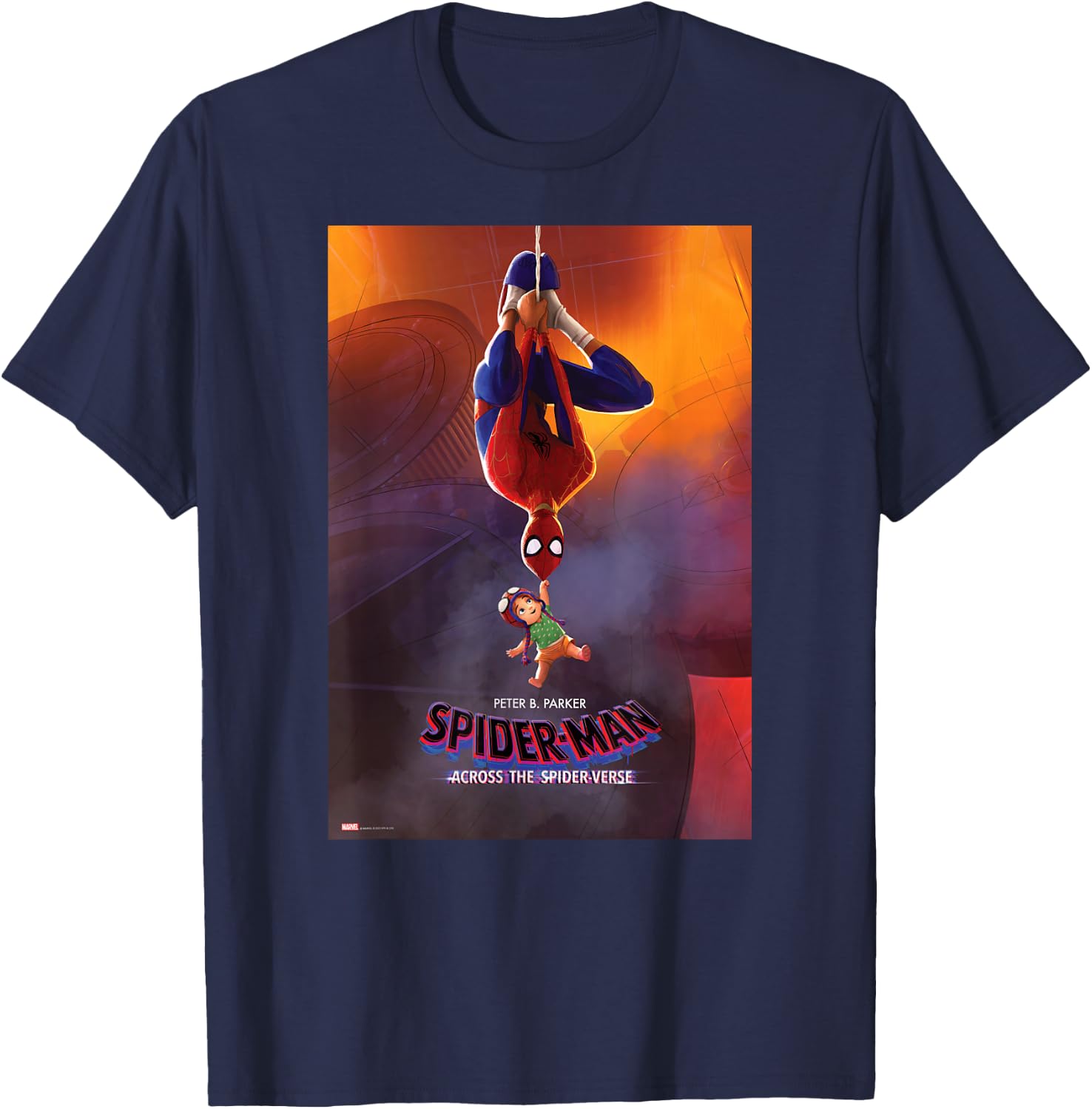 Marvel Spider-Man: Across the Spider-Verse Peter B. Poster T-Shirt - T-Shirt | Navy