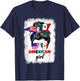 Half Mexican And American Mexico America Usa Flag Girl Funny T-Shirt - T-Shirt | Navy