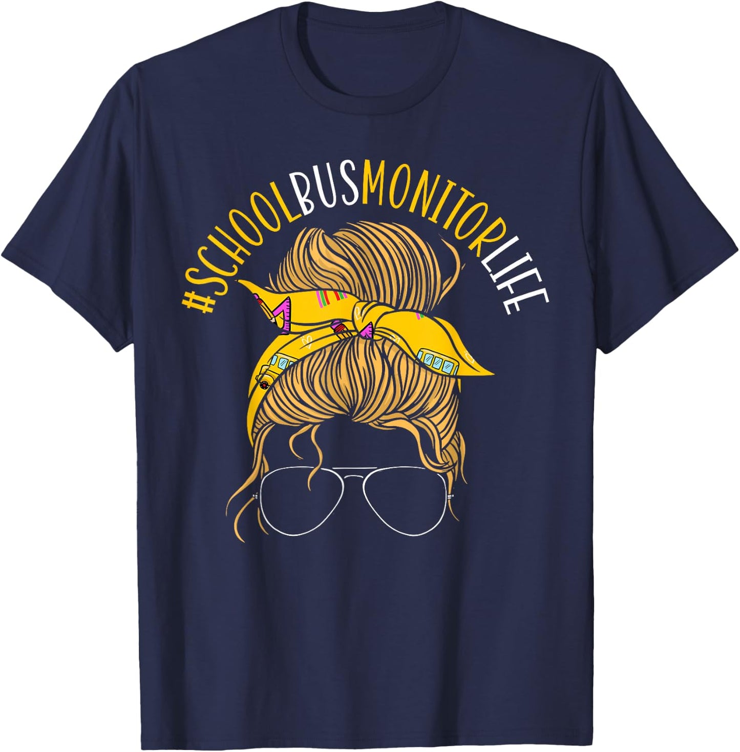 School Bus Monitor Bus Aide Attendant Bus Monitor T-Shirt - T-Shirt | Navy