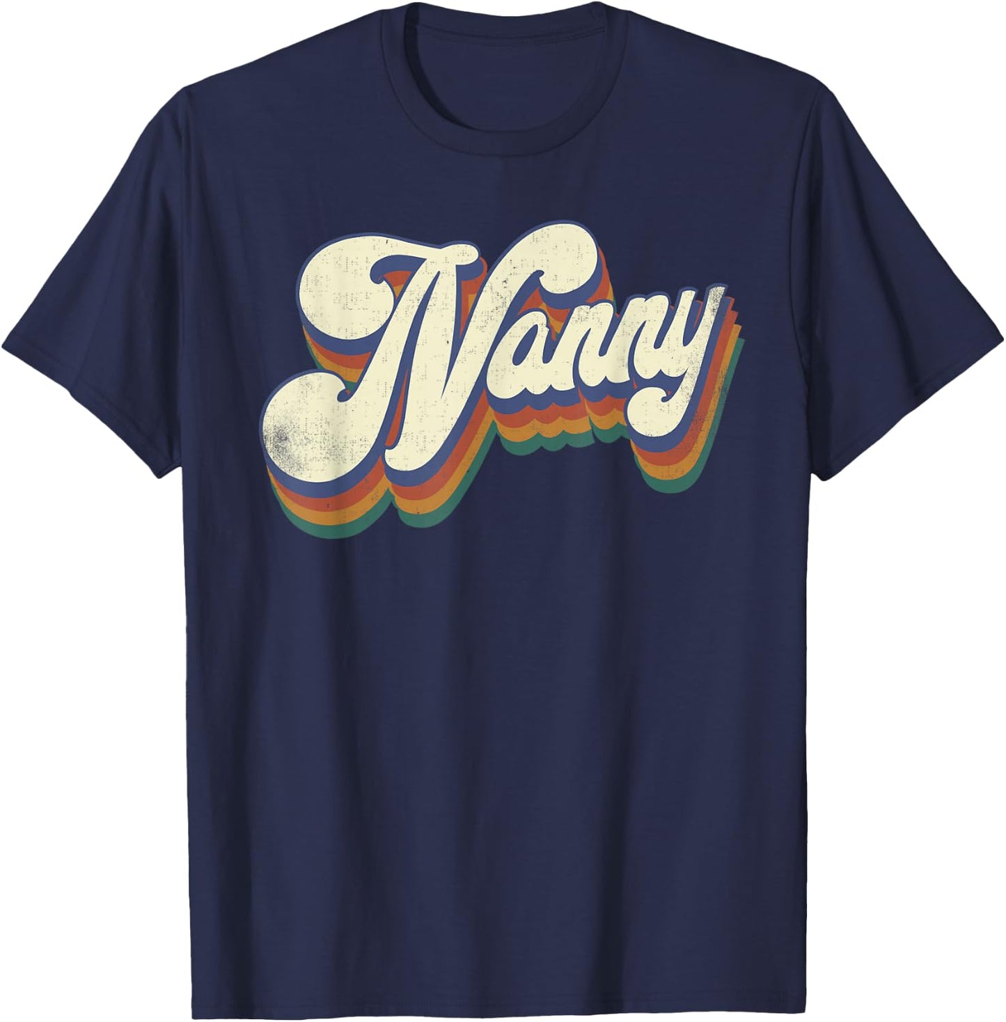 Nanny Gifts For Grandma Retro Vintage Mother's Day Nanny T-Shirt - T-Shirt | Navy