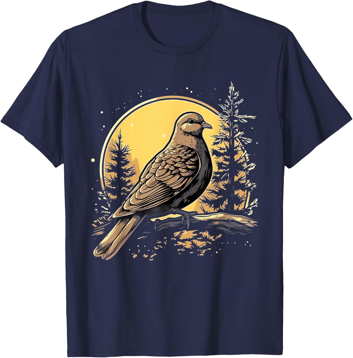 Retro Style Mourning Dove T-Shirt - T-Shirt | Navy