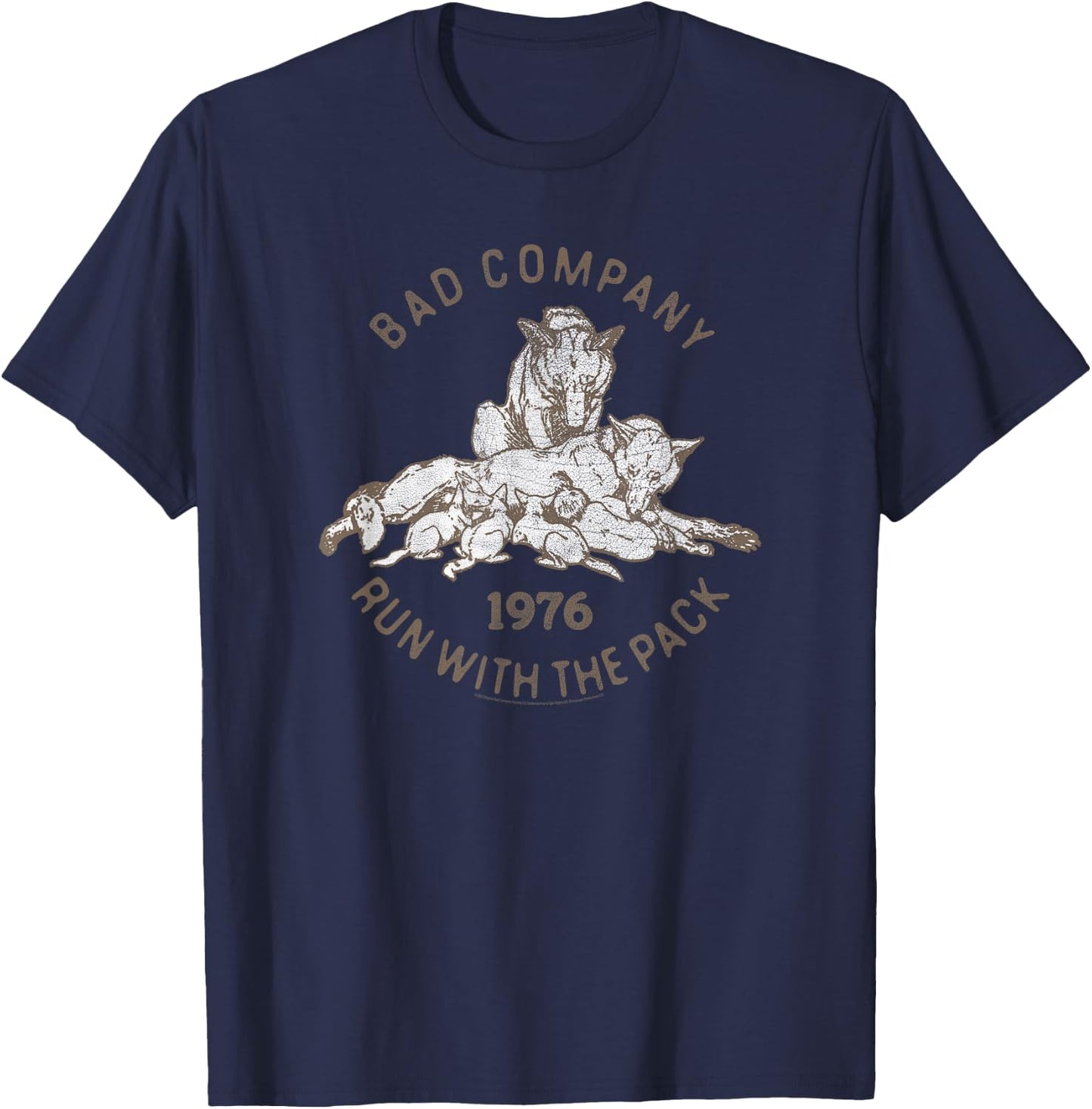 Bad Company Run With the Pack 1976 T-Shirt - T-Shirt | Navy