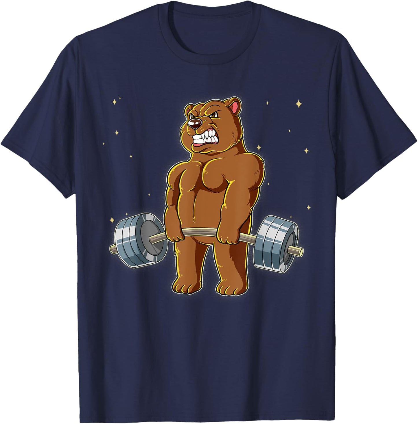 Bear Gym Weight Training Deadlift T-Shirt - T-Shirt | Navy