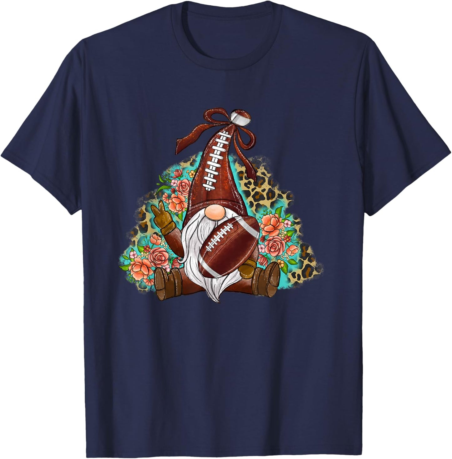 sunday Game Football gnome player sports football watching T-Shirt - T-Shirt | Navy