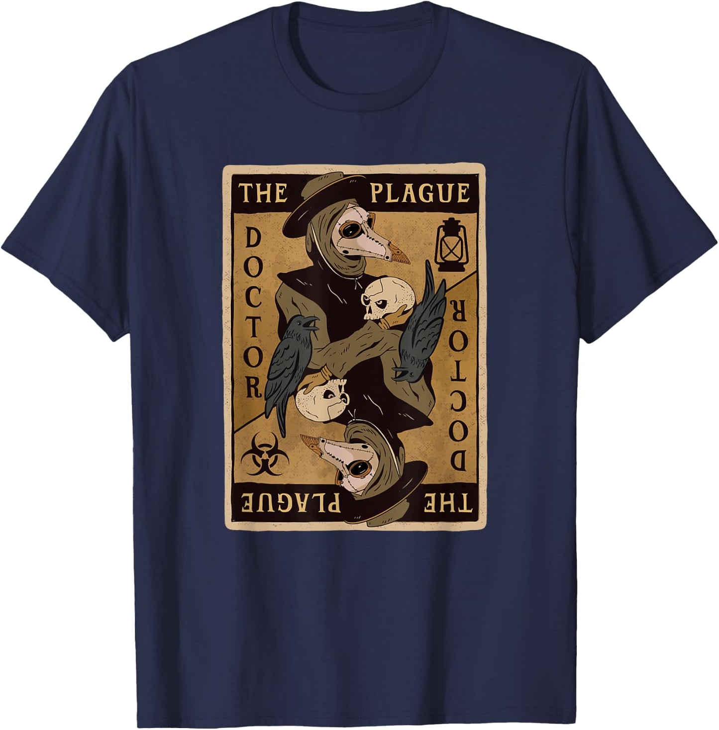 Gothic Steampunk Plague Doctor Tarot Card Reading T-Shirt - T-Shirt | Navy
