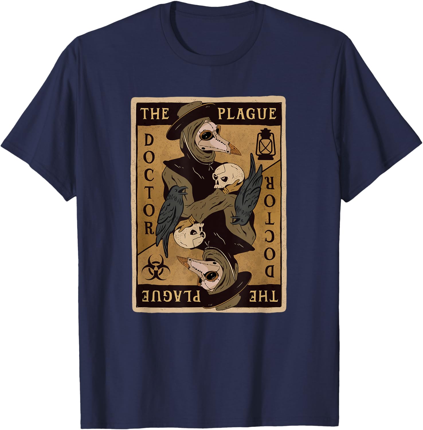 Gothic Steampunk Plague Doctor Tarot Card Reading T-Shirt - T-Shirt | Navy