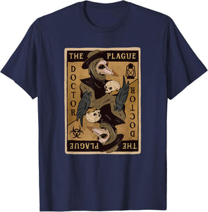Gothic Steampunk Plague Doctor Tarot Card Reading T-Shirt - T-Shirt | Navy