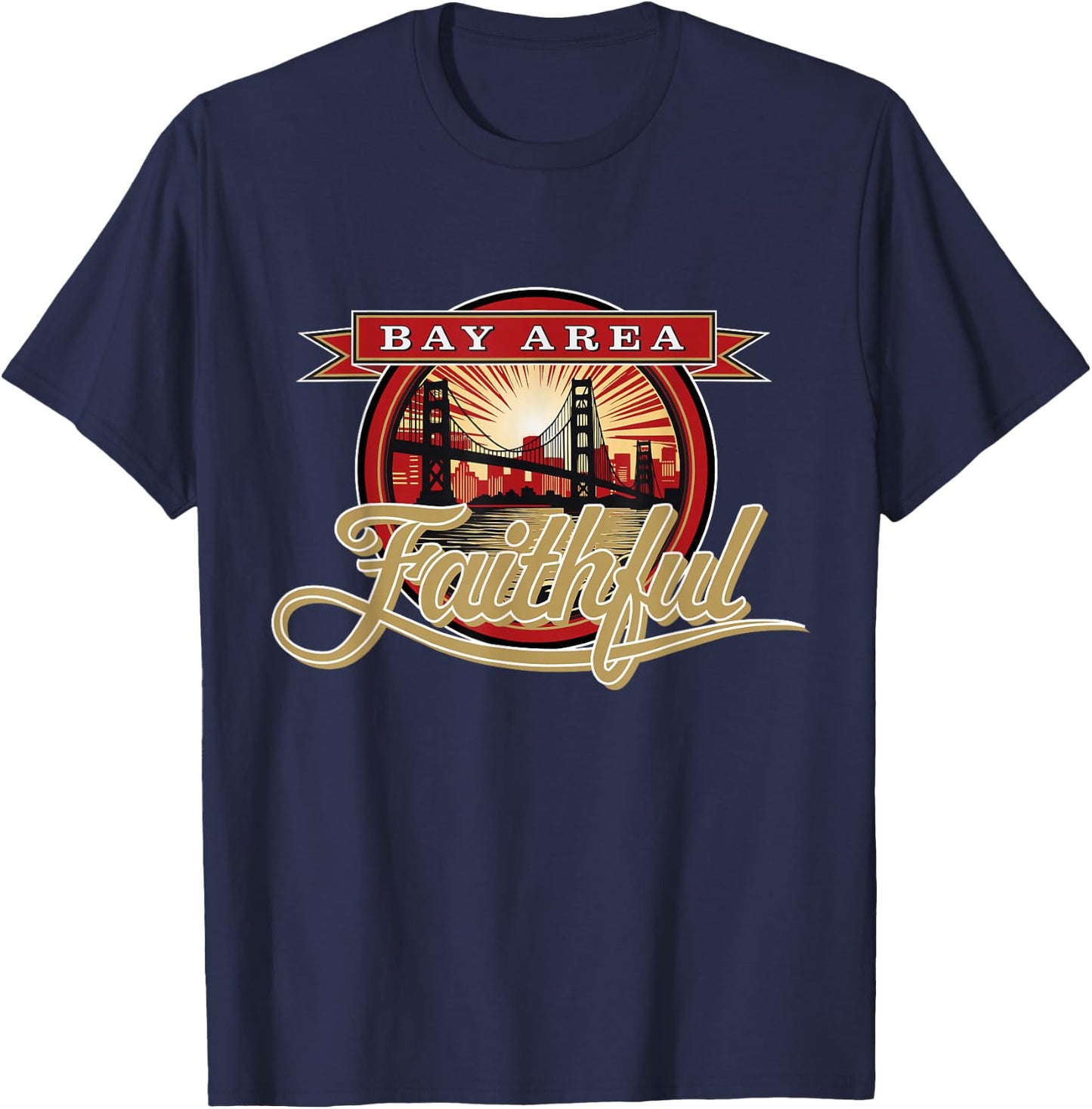 Faded San Francisco Sunday Bay Area Faithful T-Shirt - T-Shirt | Navy