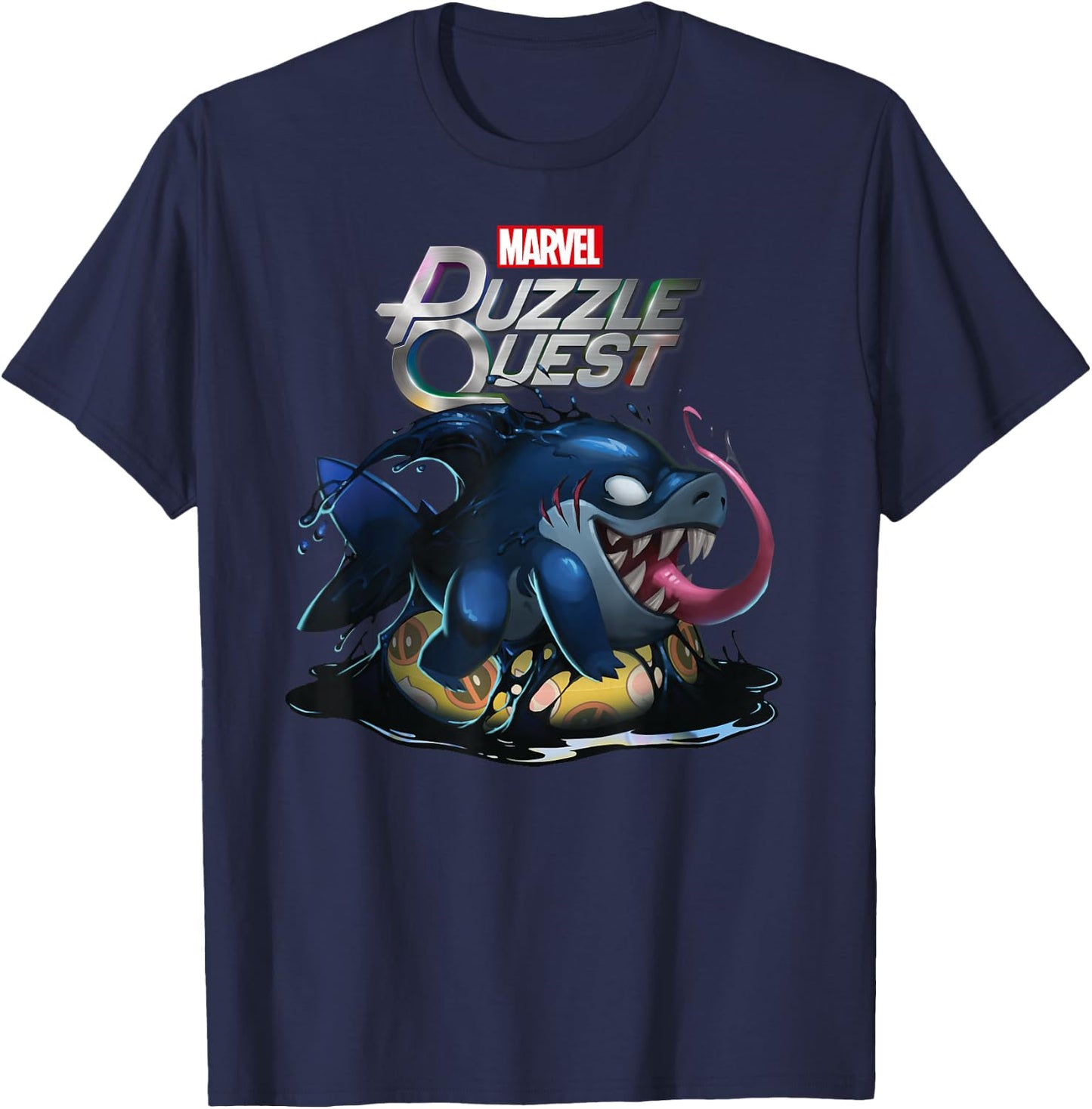 Marvel Puzzle Quest Jeff Land Shark Jeffrey Symbiote Floatie T-Shirt - T-Shirt | Navy