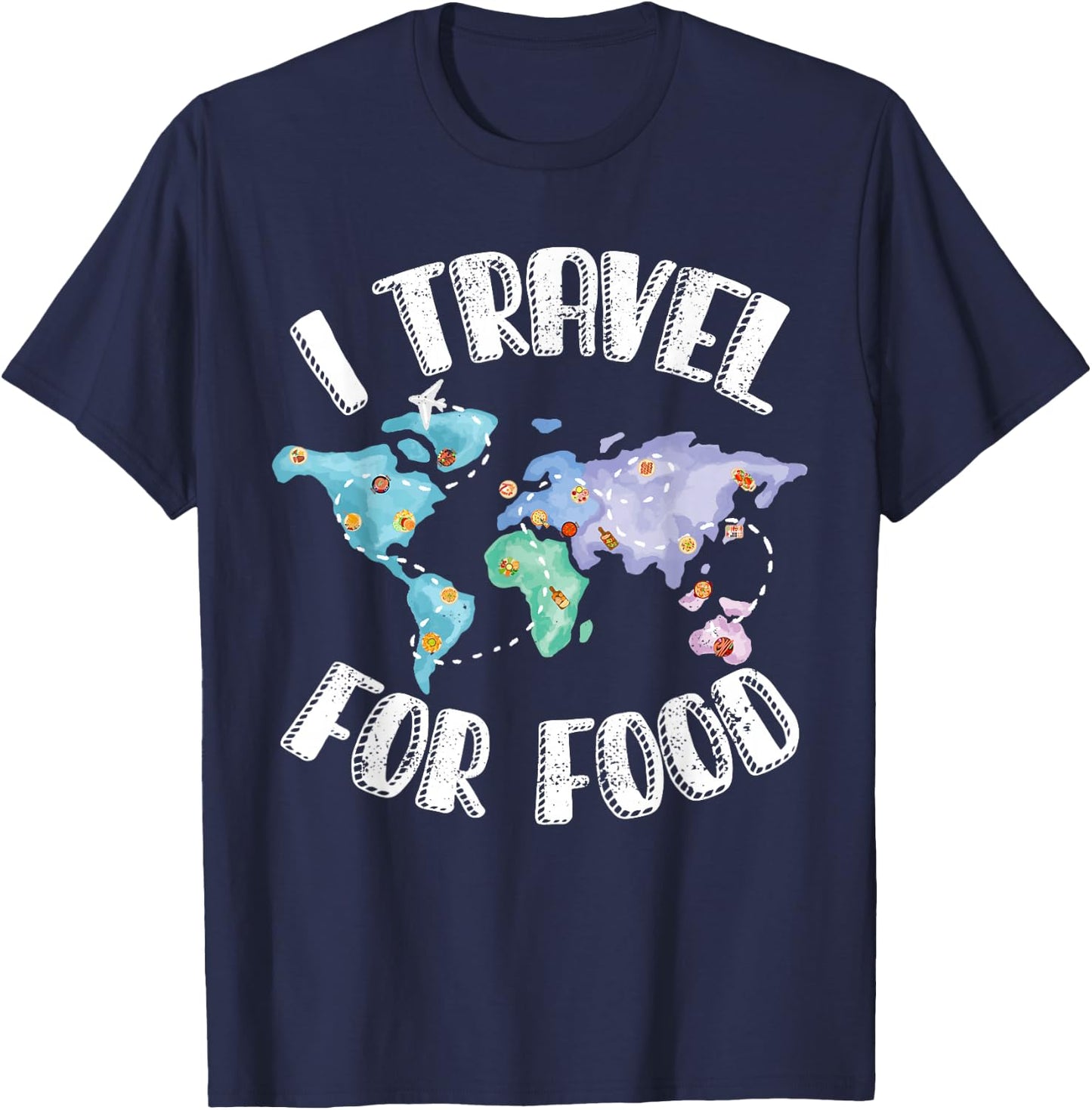 I Travel For Food T-Shirt - T-Shirt | Navy