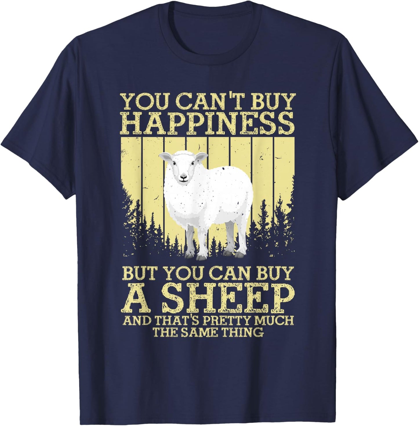 Cute Sheep Design Women Kids Livestock Sheep Lovers T-Shirt - T-Shirt | Navy