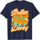 Roller Skating Roller Derby Skate Girl 70s Retro T-Shirt - T-Shirt | Navy