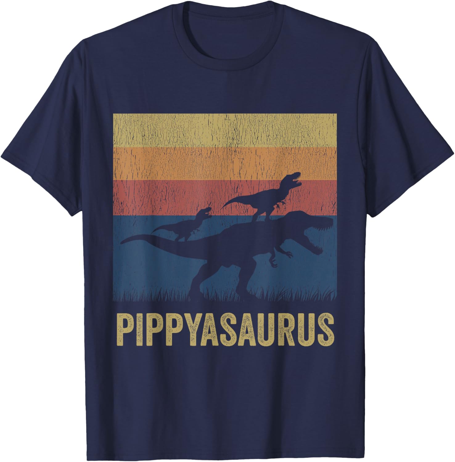 Pippysaurus T Rex Dinosaur Pippy Saurus Matching Dinosaur T-Shirt - T-Shirt | Navy