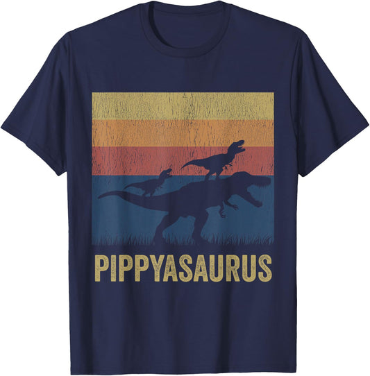 Pippysaurus T Rex Dinosaur Pippy Saurus Matching Dinosaur T-Shirt - T-Shirt | Navy