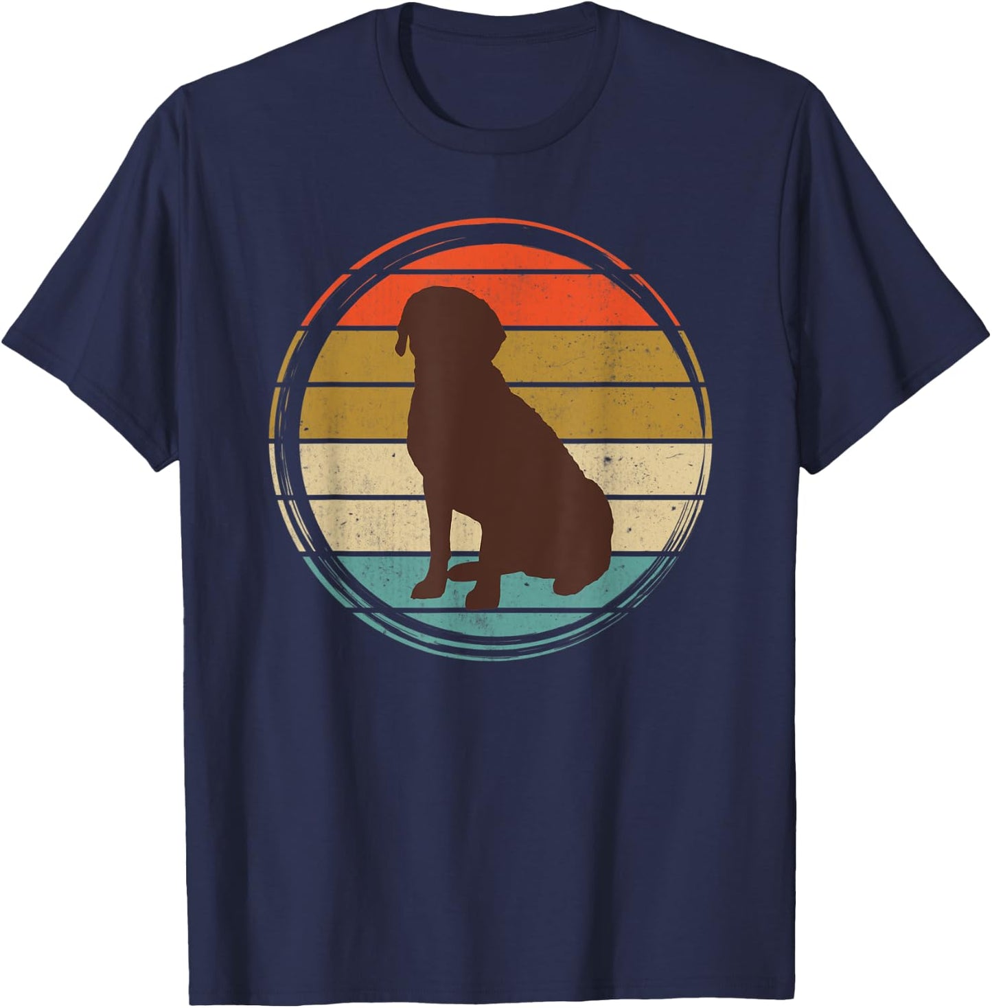 Chocolate Lab Vintage Labrador Men Women Kids T-Shirt - T-Shirt | Navy