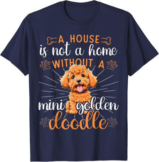 Mini Goldendoodle Dad Collar Sayings Mini Golden Doodle T-Shirt - T-Shirt | Navy