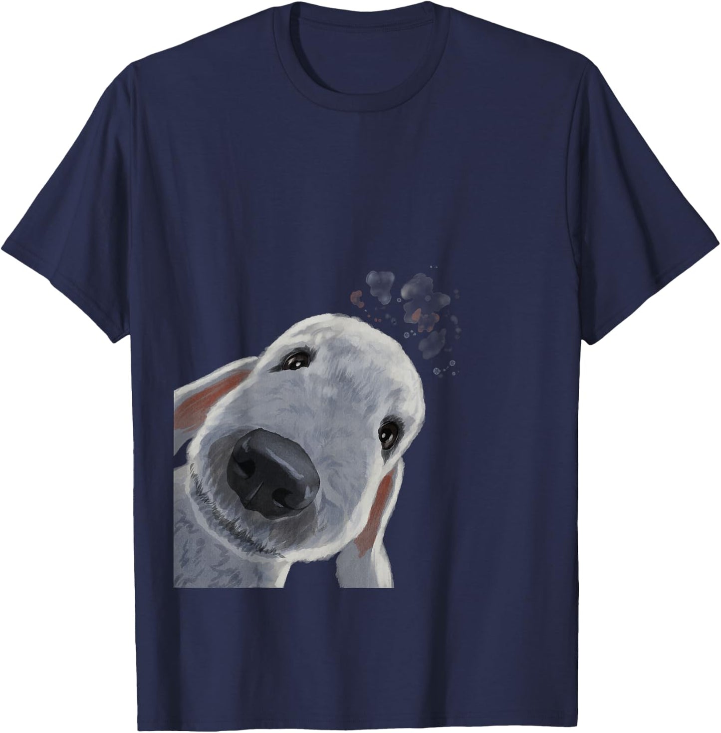 Funny Curious Dog Bedlington Terrier T-Shirt - T-Shirt | Navy
