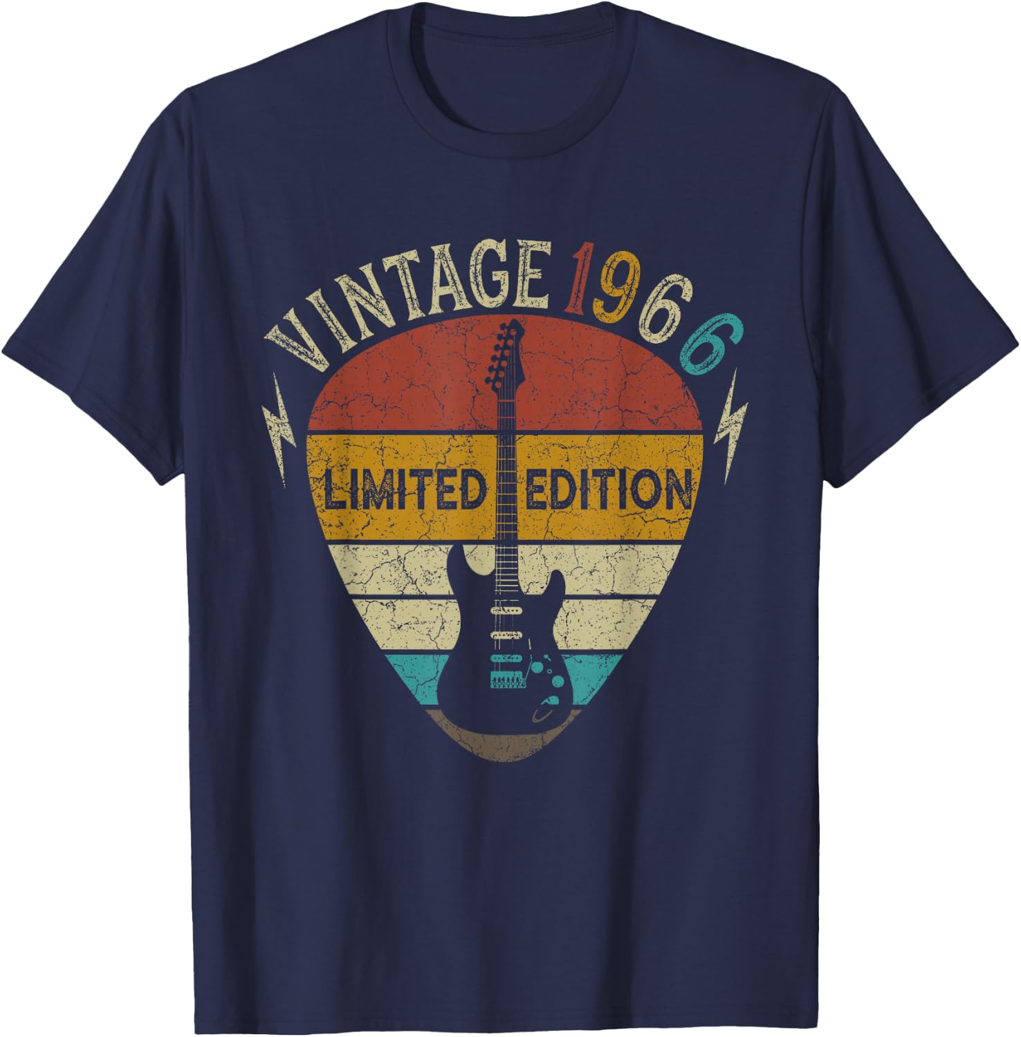 Guitar Lover 57 Years Old Gift, Vintage 1966 57th Birthday T-Shirt - T-Shirt | Navy