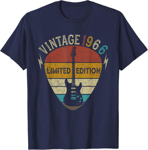 Guitar Lover 57 Years Old Gift, Vintage 1966 57th Birthday T-Shirt - T-Shirt | Navy