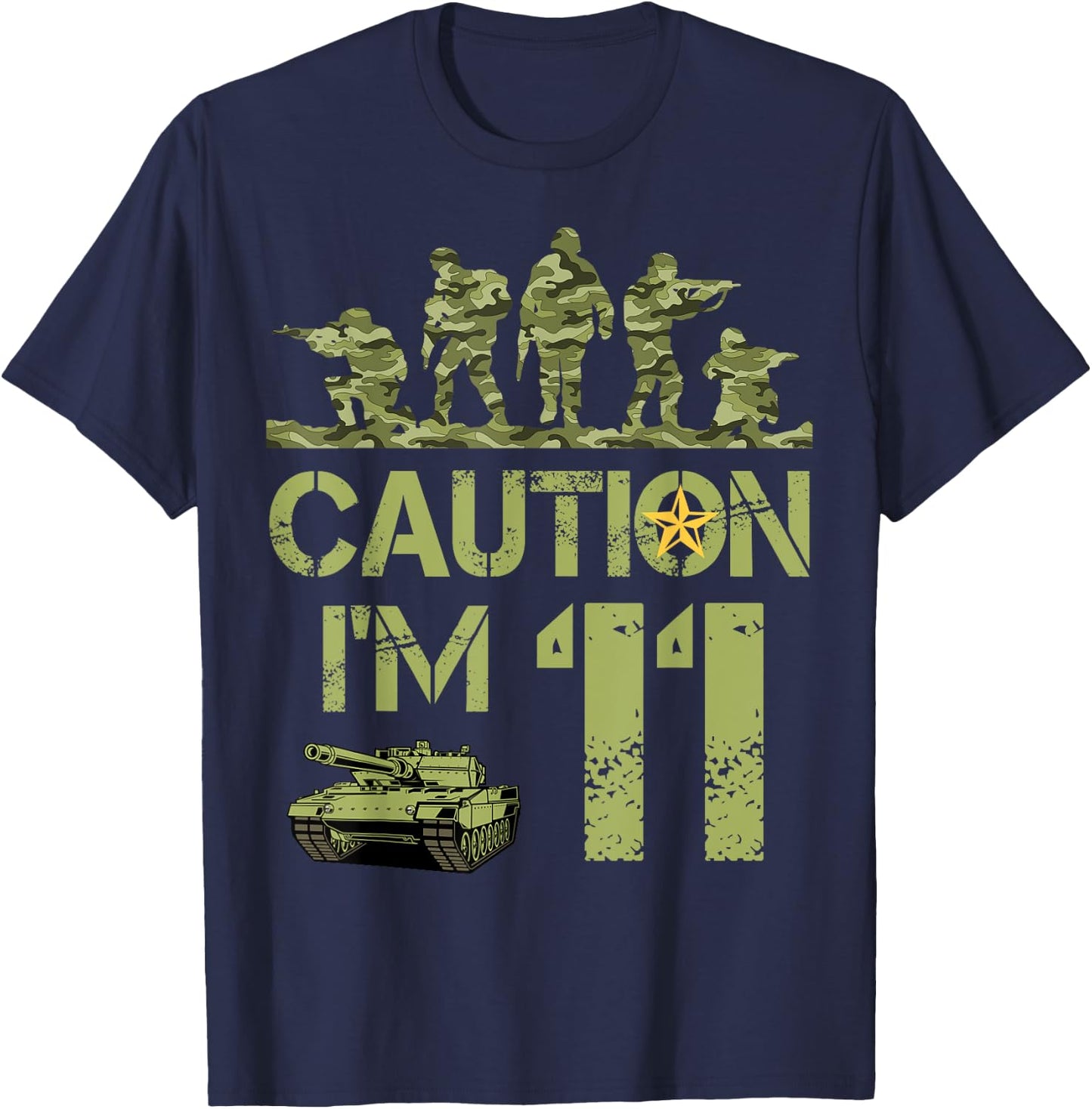 11th Birthday Military I'm 11 Year Old Soldier Camo Birthday T-Shirt - T-Shirt | Navy