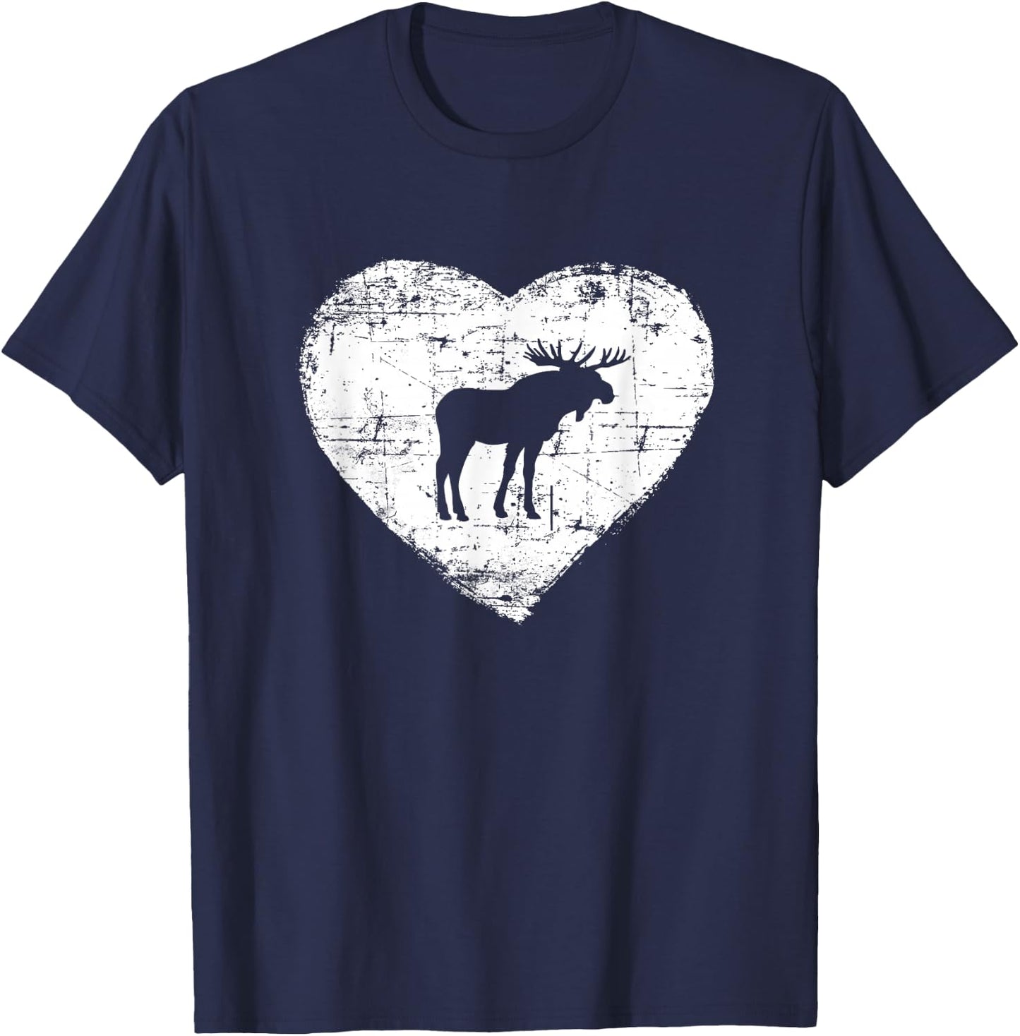 Love Moose Shirt | Moose Heart T-Shirt - T-Shirt | Navy