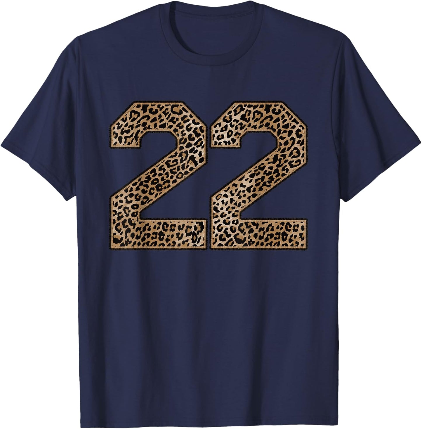 Leopard Number 22 Athlete Sports Jersey Supporter Fanwear T-Shirt - T-Shirt | Navy