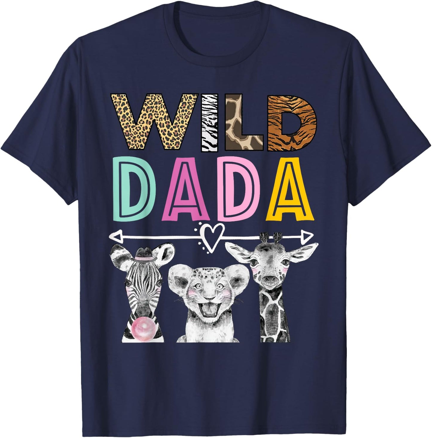 Wild Dada Zoo Theme Birthday Safari Jungle Matching Party T-Shirt - T-Shirt | Navy
