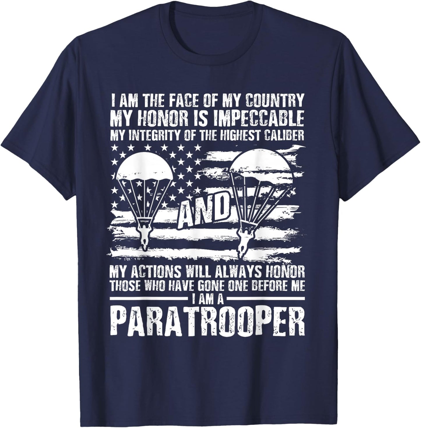 Paratrooper 82nd Airborne Division Veterans Day Soldier T-Shirt - T-Shirt | Navy