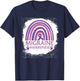 Migraine Awareness Bleached Rainbow Purple Ribbon Men T-Shirt - T-Shirt | Navy