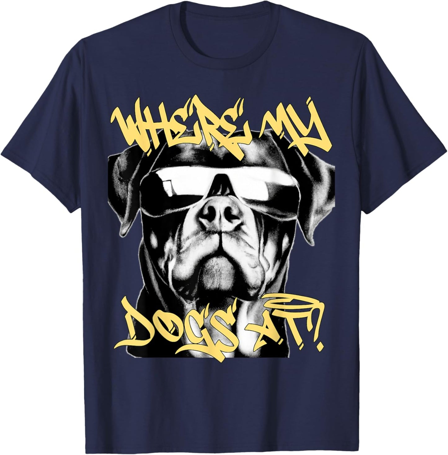 West coast rappers HIP HOP old school fashion Rottweiler T-Shirt - T-Shirt | Navy