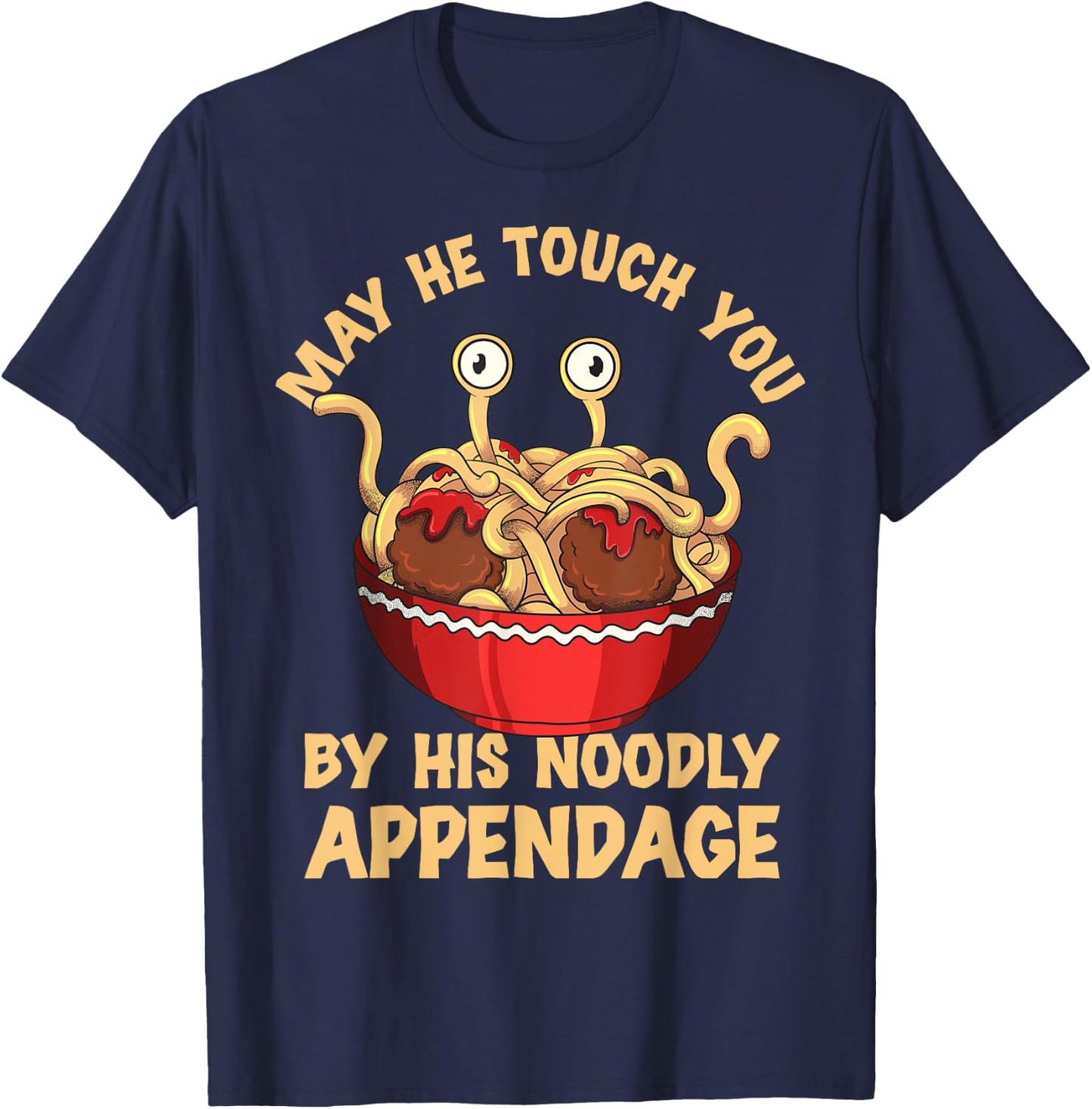 Flying Spaghetti Monster Pastafari Noodly Appendage T-Shirt - T-Shirt | Navy