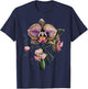 Vintage Orchid Flower on Orchid T-Shirt - T-Shirt | Navy